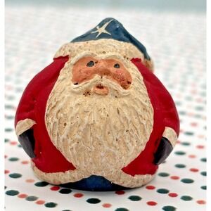 Jim Shore 1989 Roly Poly Santa Signed JS‎ Hand Painted 1" height RARE EUC